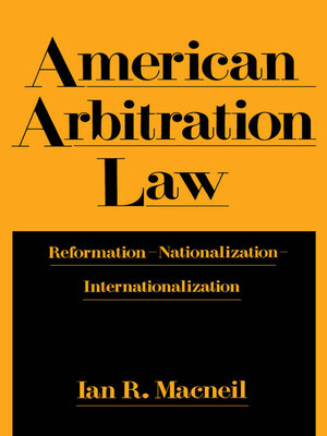 cover image of American Arbitration Law